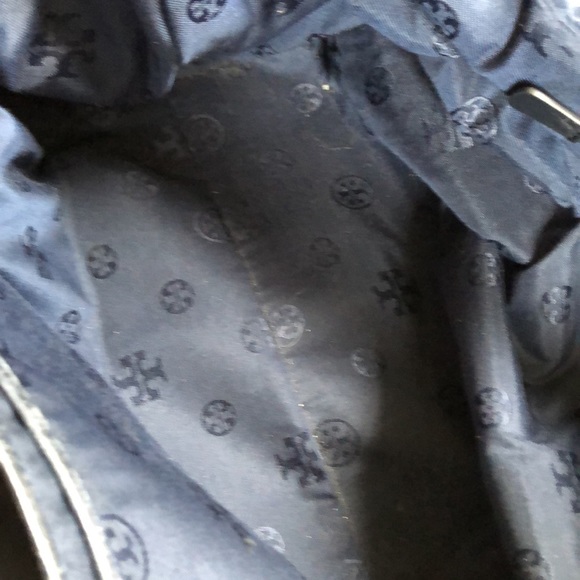 Tory Burch Navy Blue Nylon Cinched Tote Bag - Picture 13 of 14